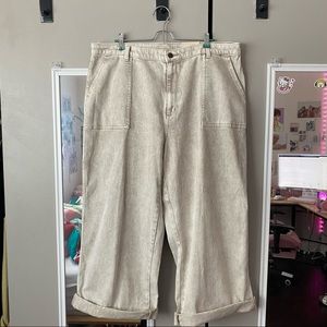 plus size cream mom jeans